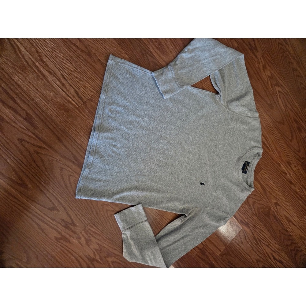 Polo Ralph Lauren Kids Heather Gray Waffle Knit Thermal Long Sleeve Shirt XL